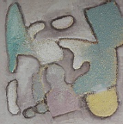 Fragmenty, 42 x 42 cm, kombinovaná technika na dřevě